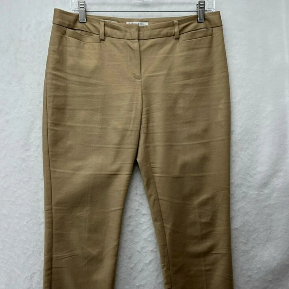 Van Heusen Studio Pants Women's Sz 4 Camel Brown Cropped Slim Fit Stretch Pocket - Picture 6 of 12